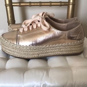 Isadora gold Oxford Lace Up Platform Espadrilles 6